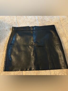 Wilfred Black Faux Leather Mini Skirt